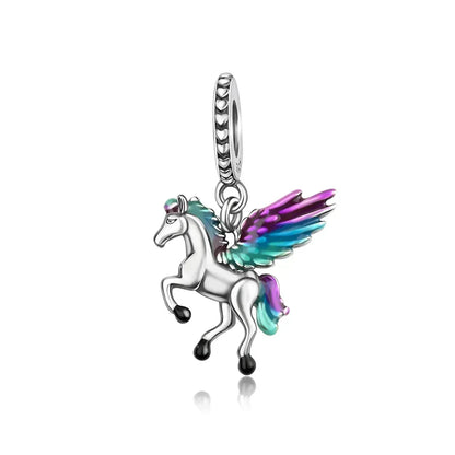 925 Sterling Silver Mermaid Angel Crown Charm Set with Zircon Beads Ring Earrings and Bracelet Jewelry Collection 2025