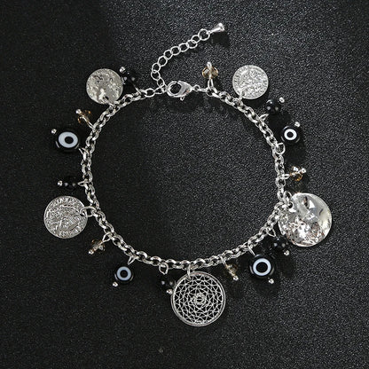 Handmade Indian Style Devil Eye Mesh Pendant Bracelet