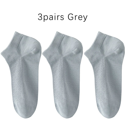Men Cotton Ankle Socks 3 Pairs Breathable Mesh Lightweight