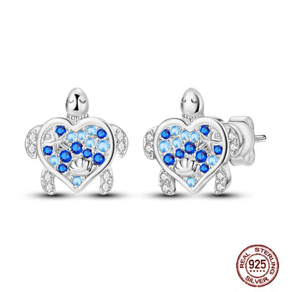 Blue Zircon 925 Sterling Silver Hoop Earrings Star Moon Butterfly Jewelry LTE327