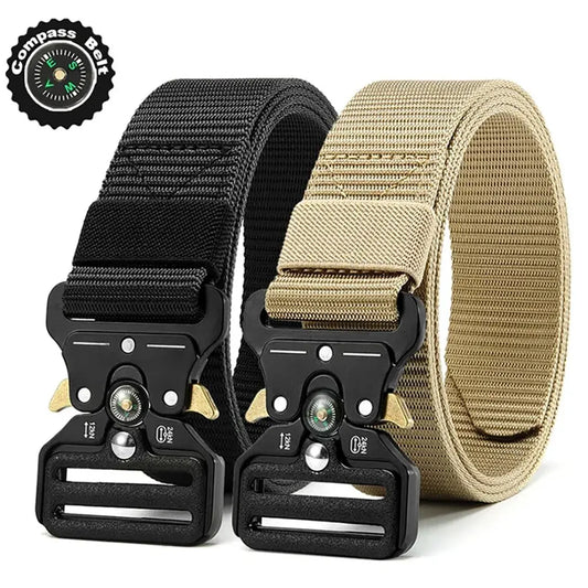 Men's Belt Outdoor Multi Function Compass High Quality Canvas