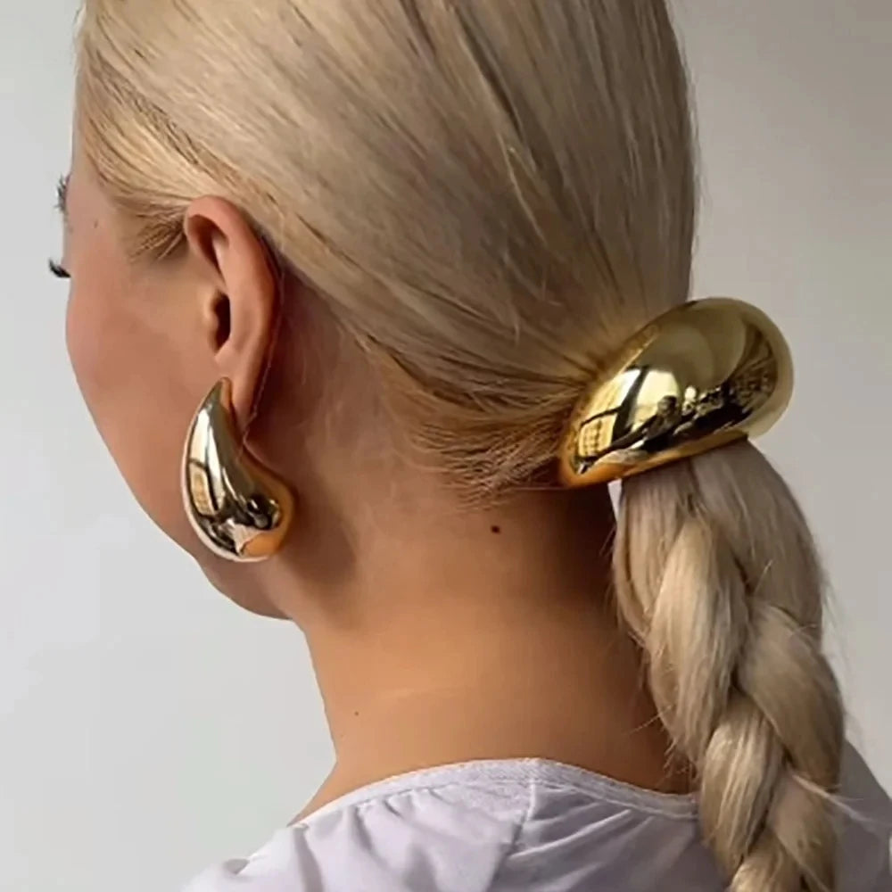Trendy Geometric Double-Layer Metal Hair Bands for Women