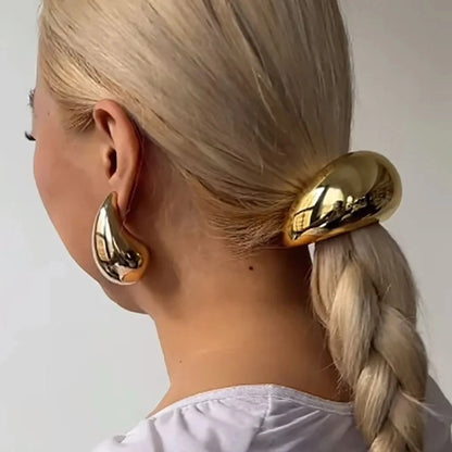 Trendy Geometric Double-Layer Metal Hair Bands for Women