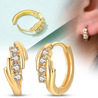 Elegant 925 Silver Twist Zircon Hoop Earrings for Women - Ideal Engagement or Birthday Gift