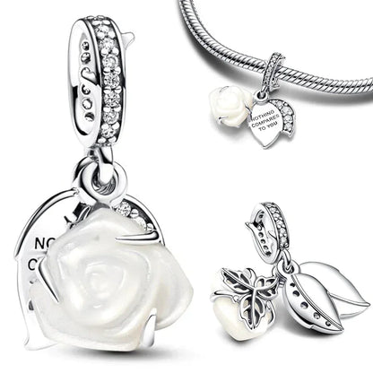 Original 925 Sterling Silver Zircon Beads Charms Set Crowns Robots Koalas Rose Castles Star Map for DIY Bracelet Necklace Women Gift