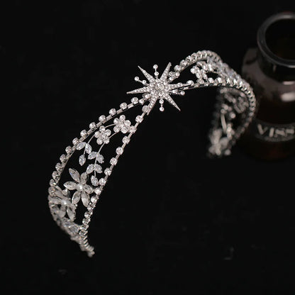 Wedding Crown Hair Jewelry - Double Layer Crystal Star Headpiece with Rhinestones Style 28