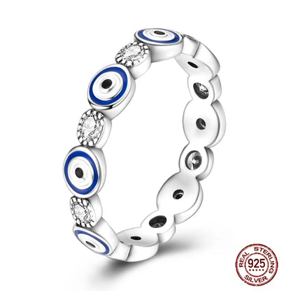 Hot Blue Zircon Ring for Women in 925 Sterling Silver Sparkling Star and Moon Design Original Wedding Jewelry LLTR157