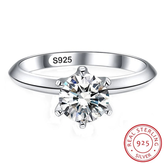 Fashion Anniversary Moissanite Ring 925 Sterling Silver Engagement Wedding Band for Women and Men