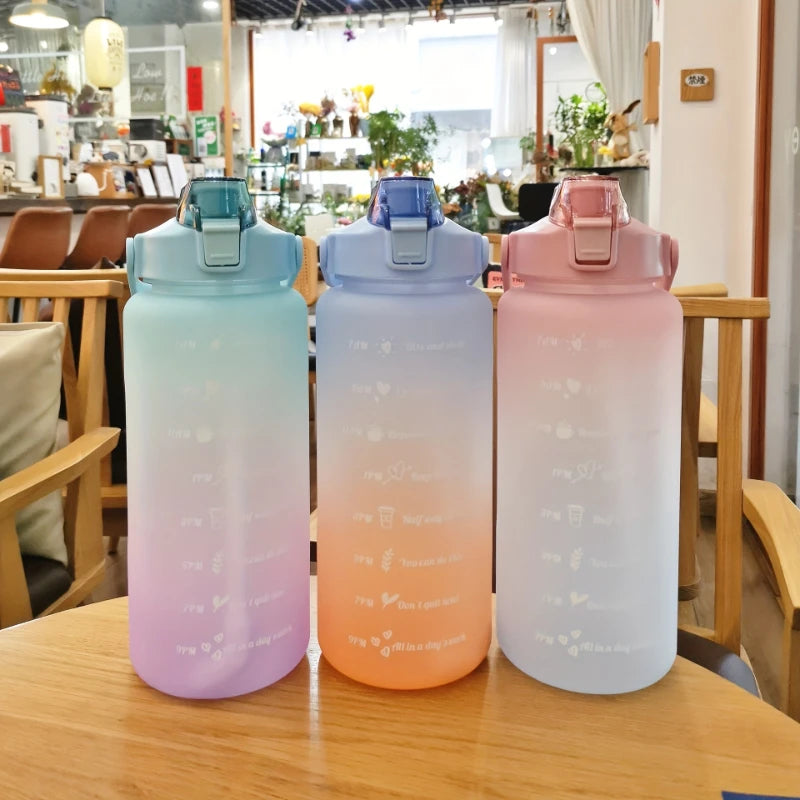 2L 900ml Leakproof Motivational Water Bottle For Fitness