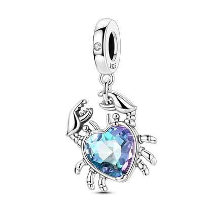 925 Sterling Silver Sea Turtle Dangle Charm For Bracelet