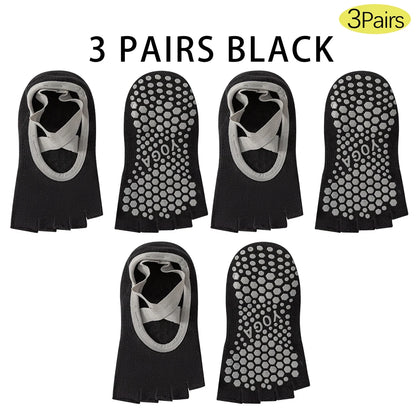 Women Open Toe Anti Slip 5 Toe Yoga Socks With Grips