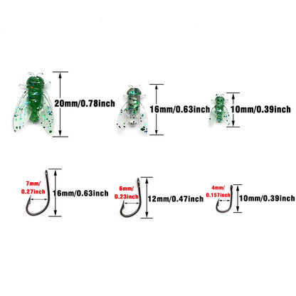 MNFT Mini Bionic Fly Fishing Bait Fly Hook Soft Bait Gear