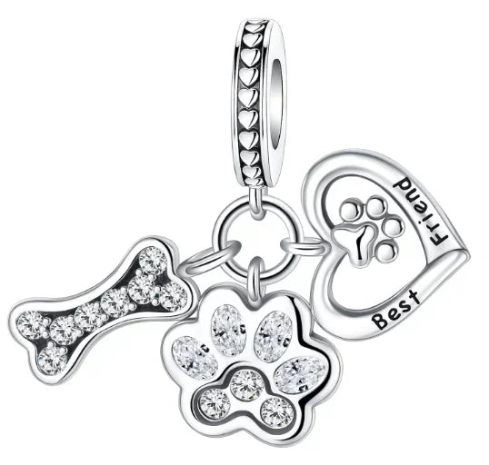 Sparkling Birthstone Heart Charm 925 Sterling Silver Pendant Bead for Mom DIY Jewelry Gift