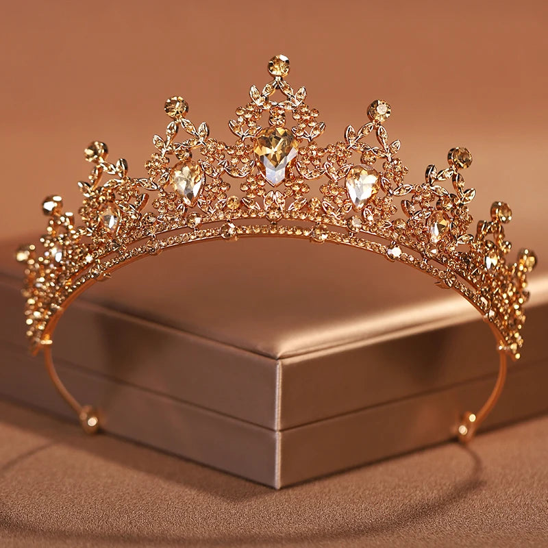 Elegant Purple Crystal Rhinestone Crown for Women