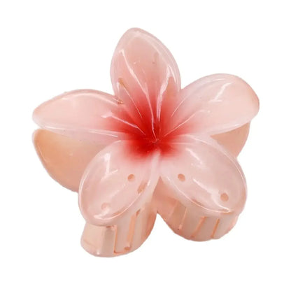 Beach Chic Gradient Flower Hair Accessories Set - Summer Hawaiian Style Hairpins and Claw Clips for Women