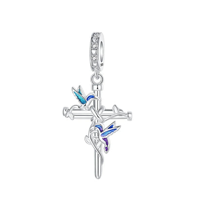 925 Sterling Silver Virgin Mary Angel Cross Pendant Necklace Charm for DIY Jewelry Gifts