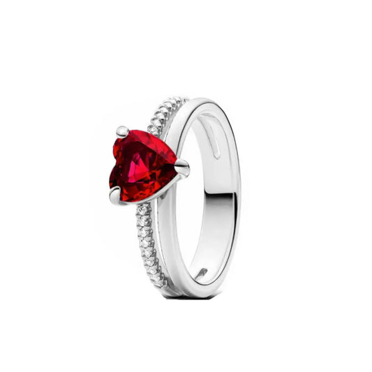 Elegant Silver Heart Charm Rings for Women with Zircon Stones 2024 P2105