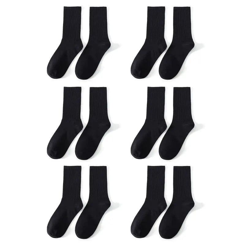 6/12 Pairs Middle Tube Socks For Men Casual Harajuku Fashion 5 pairs LLZ087