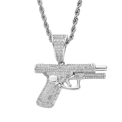 Cubic Zirconia Hip Hop XO Pendant Necklace for Men and Women