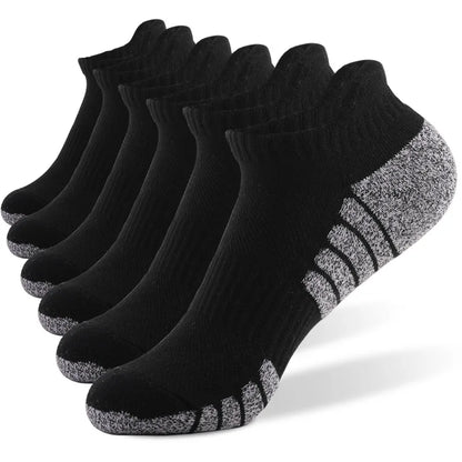 6 Pairs Mens Running Socks Terry Cushion Non Slip 35 To 47