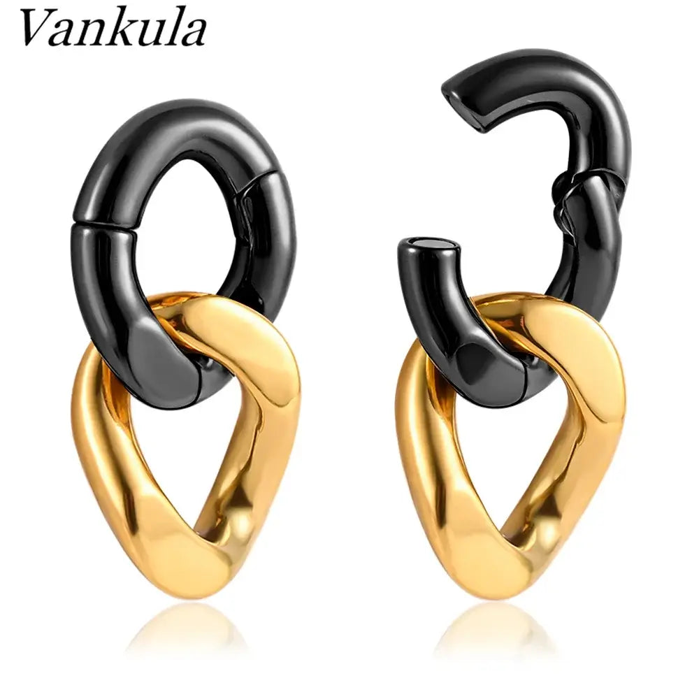 Vankula 2PCS 6mm Stainless Steel Chain Ear Weights Hangers Plugs Jewelry 4 CHINA 6mm