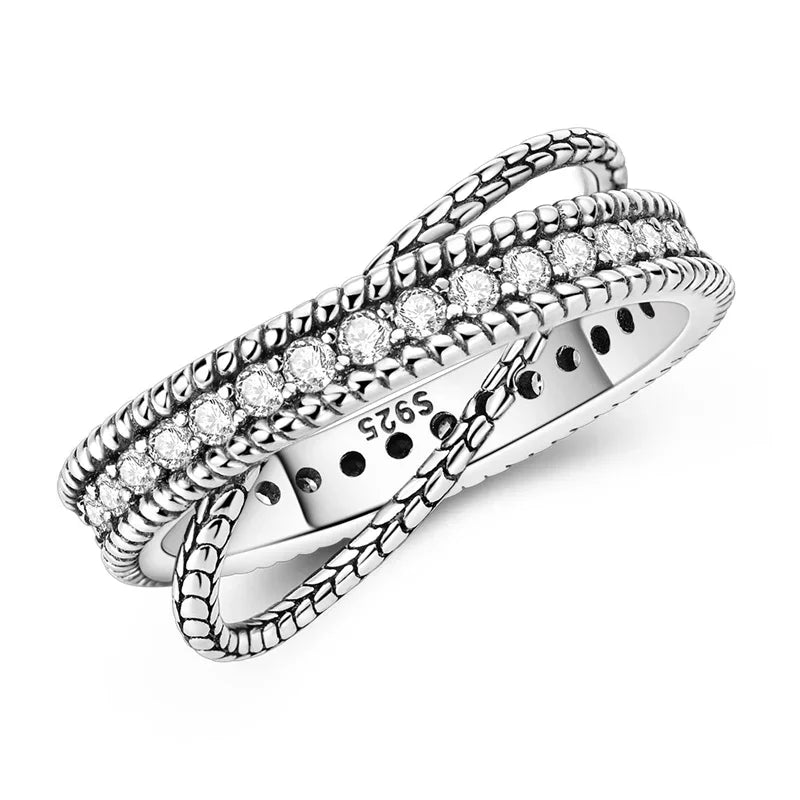 925 Silver Bow Ring with Zircon Bee Design for Women Mothers Day Gift Classic Fashion Jewelry Anniversary Birthday DIY Present for Mom