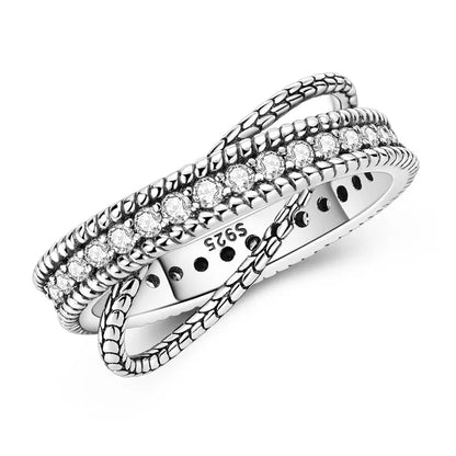 925 Silver Bow Ring with Zircon Bee Design for Women Mothers Day Gift Classic Fashion Jewelry Anniversary Birthday DIY Present for Mom