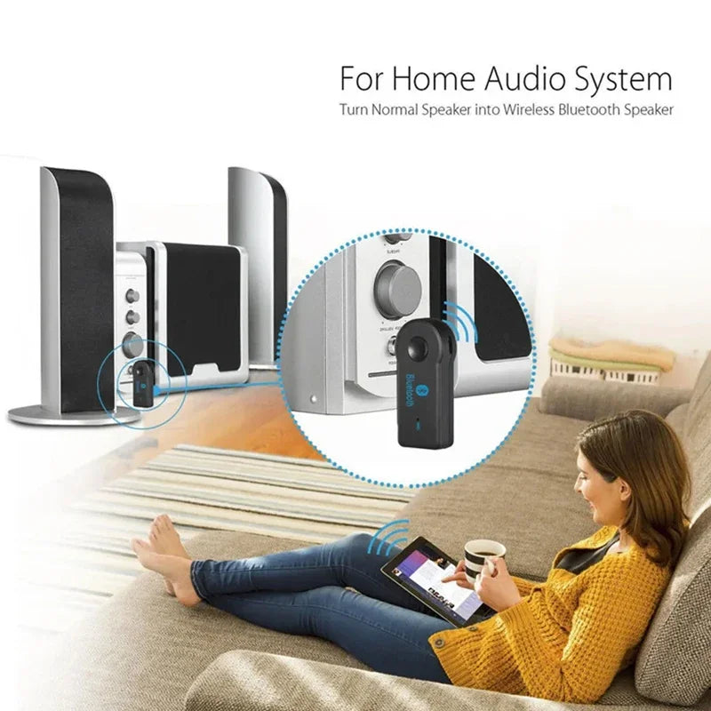 2 in 1 Wireless Bluetooth 5.0 Receiver and Transmitter Adapter with 3.5mm Jack for Car Audio Music Handsfree Aux