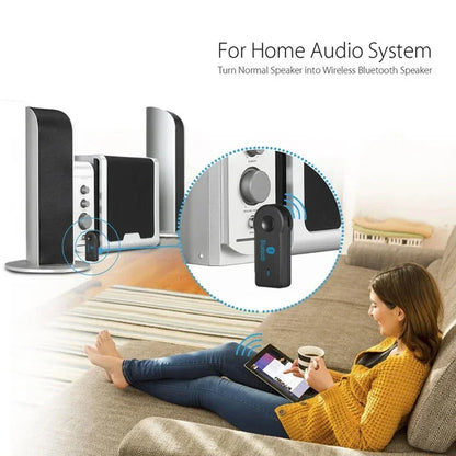 2 in 1 Wireless Bluetooth 5.0 Receiver and Transmitter Adapter with 3.5mm Jack for Car Audio Music Handsfree Aux