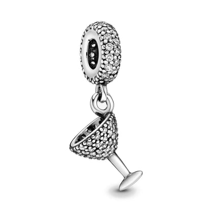 925 Sterling Silver Beer Bottle Popcorn Charm Bead Pendant