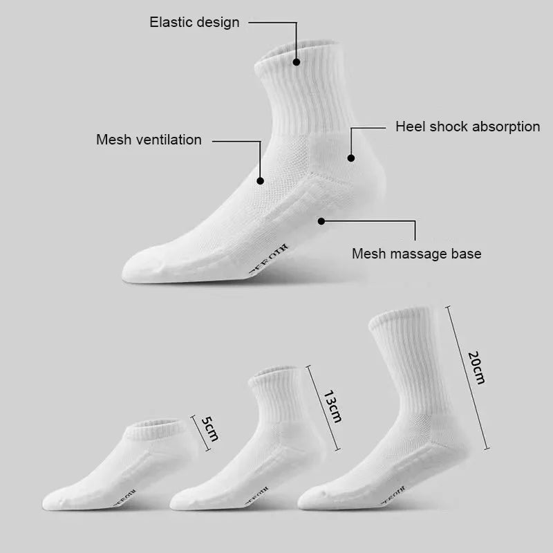 10 Pairs Men’s Thickened Cotton Winter Sports Socks Velvet Towel Bottom Mid Tube Basketball Socks