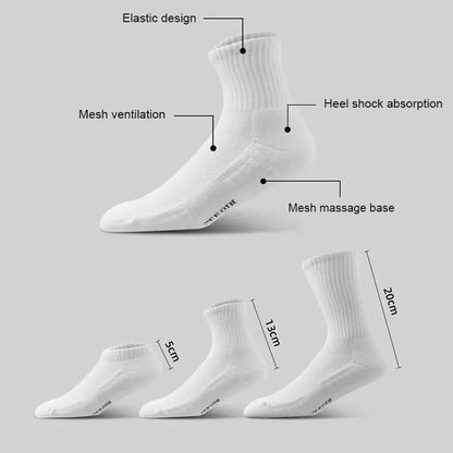 10 Pairs Men’s Thickened Cotton Winter Sports Socks Velvet Towel Bottom Mid Tube Basketball Socks