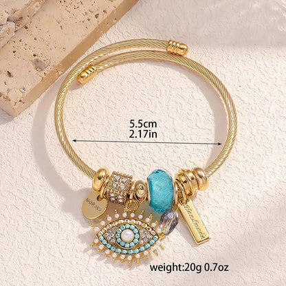 Women's Fashion Devil's Eye Beaded Bracelet – Elegant Cuff Jewelry for Date, Party, Festival