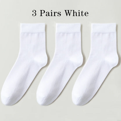 3 Pairs High Quality Mens Business Socks Breathable Cotton