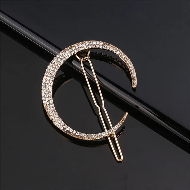 Geometric Stars & Moon Rhinestone Hair Clip Set - Top-Rated Bridal Hair Accessories 5