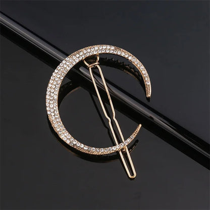 Geometric Stars & Moon Rhinestone Hair Clip Set - Top-Rated Bridal Hair Accessories 5