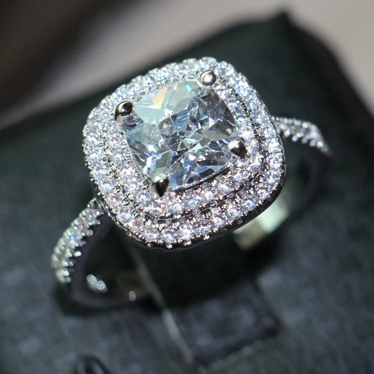Fashion Anniversary Ring 925 Sterling Silver Moissanite Engagement Wedding Band for Women and Men