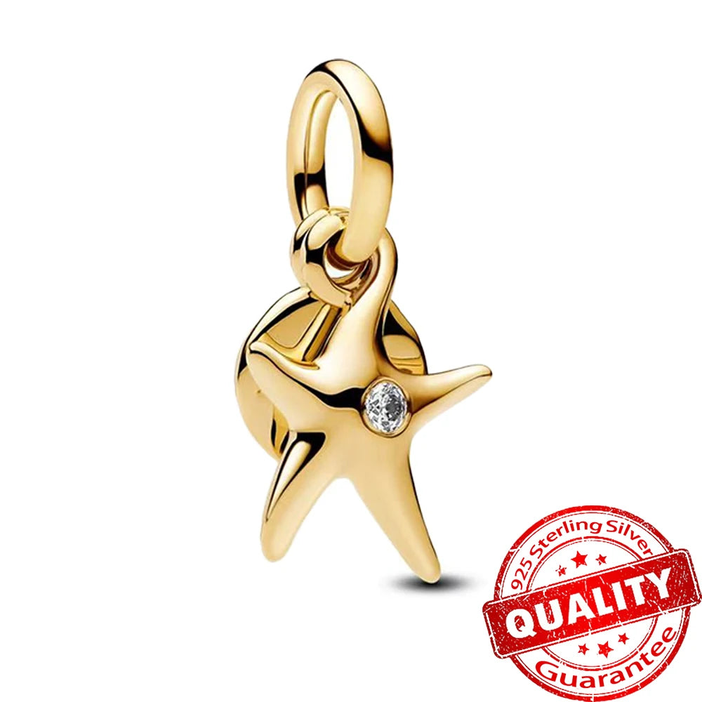 Luxury Sterling Silver Moon Sun Charm for Bracelets and Necklaces