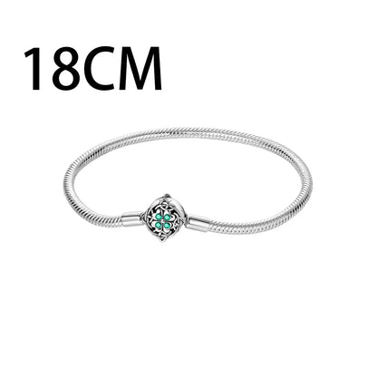 925 Sterling Silver Lucky Four Leaf Clover And Horseshoe Charms With Green Zircon For Bracelet Necklace Earrings