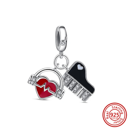925 Sterling Silver Travel-Themed Charm Beads for Bracelets ZC046