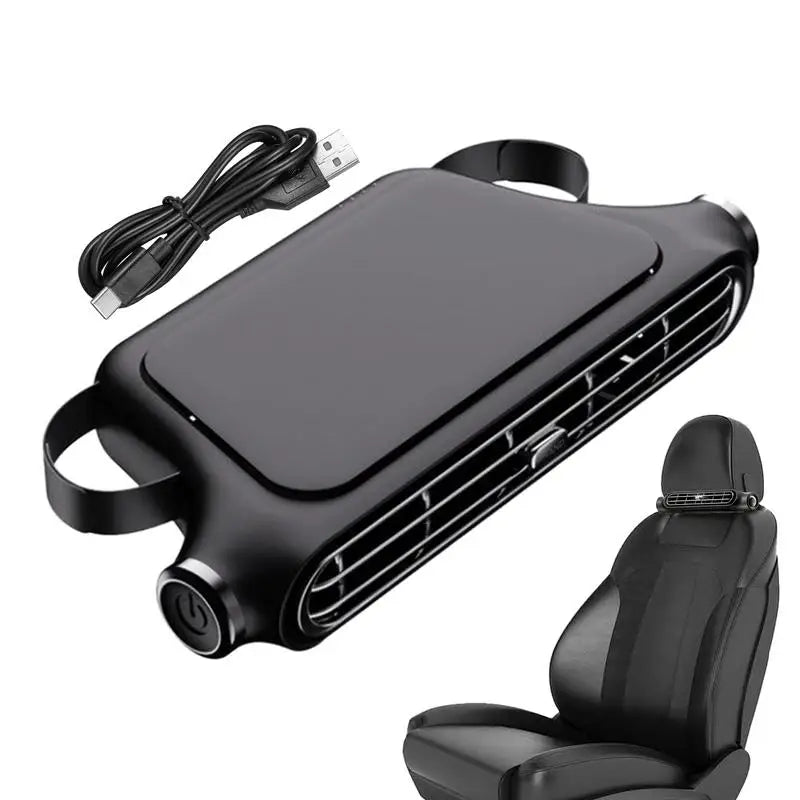 USB Charging Auto Cooling Air Fan for Vehicle 3 Speed Adjustable Truck Backseat Fans