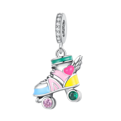 Romantic 925 Sterling Silver Lipstick Charm Pendant with Zircon for Womens Bracelets Necklaces DIY Jewelry Gift