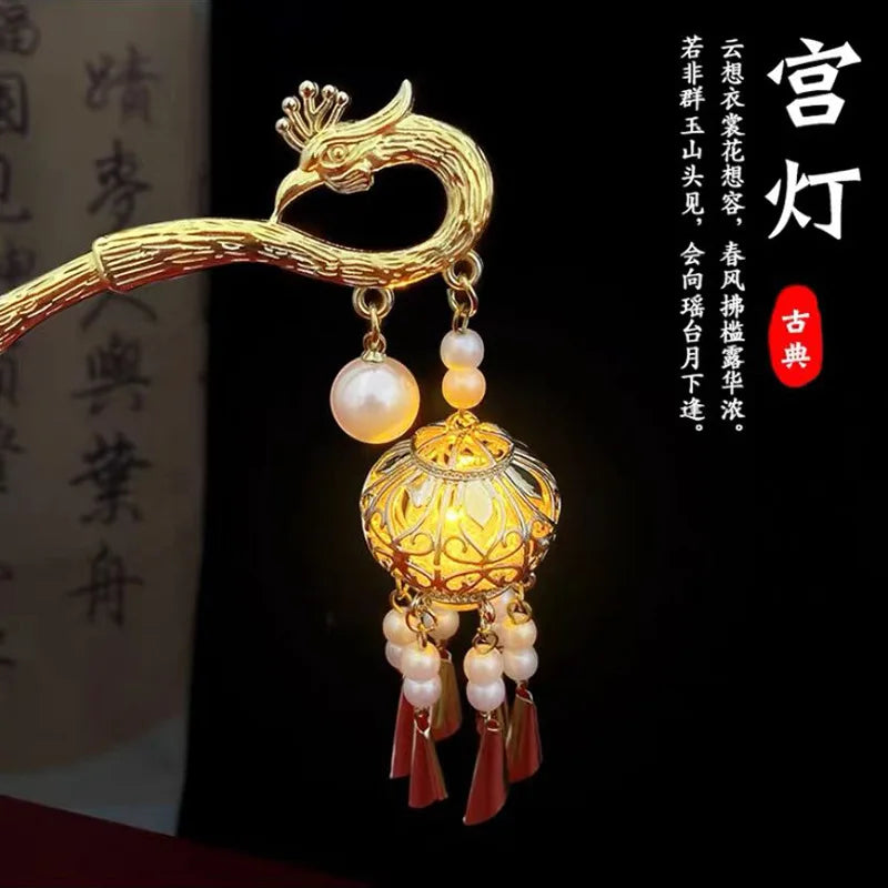 Chinese Style Tassel Hair Clip for Women with Handmade Floral Design