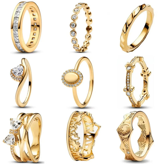 European 925 Silver Gold Bow Ring with Zircon for Exquisite Women's Jewelry at Wedding Parties
