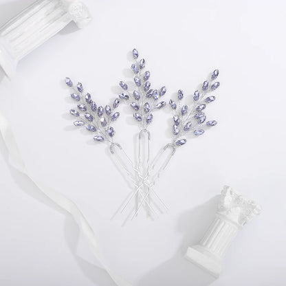 Elegant Rhinestone Bridal Hairpins with 7 Colors Flower Design for Weddings and Parties