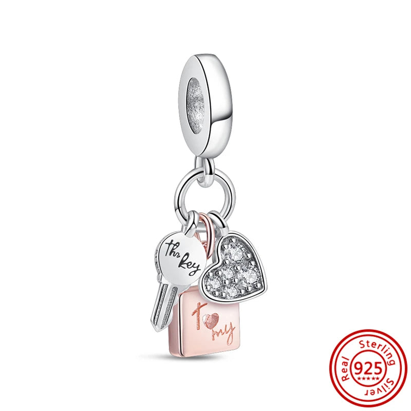 925 Silver Lucky Crown Butterfly Heart Family Tree Beads