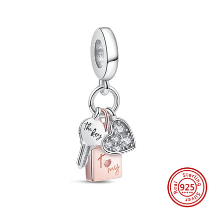 925 Silver Lucky Crown Butterfly Heart Family Tree Beads