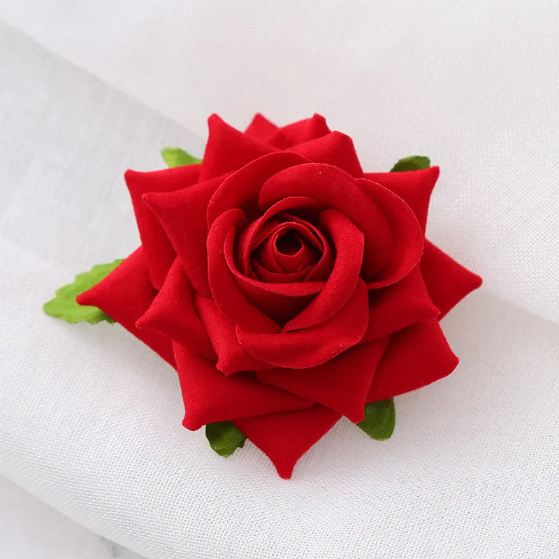 Elegant Rose Flower U-Shaped Hairpins for Wedding Brides and Women