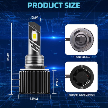 2pcs 6000K High Power H15 LED Car Headlight Upgrade Kit 26000LM Fog Lamp Daytime Running Light