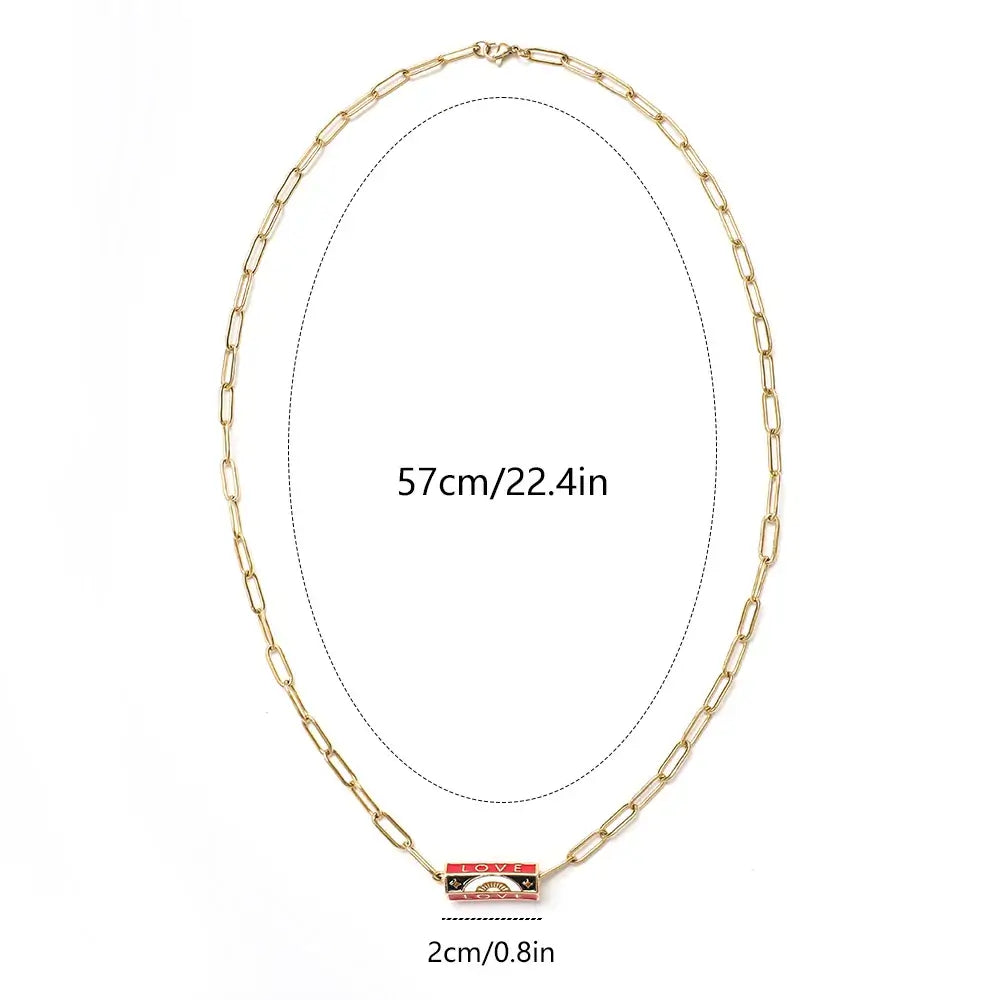 Stainless Steel Chain Lucky Eye Amulet Amour Love Necklace Bohemian Jewelry XN115-11 CHINA